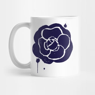 Navy Camellia Mug